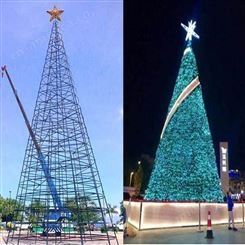 大型圣诞树6米7米8米9米10米12米led流星雨七彩串灯满天星户外防水挂