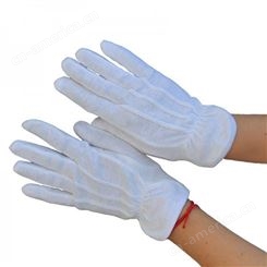 白色纯棉防静电点胶手套舒适防滑