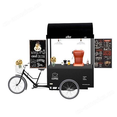 移动奶茶售卖三轮车 流动饮料售货车 网红咖啡车 门店地摊车
