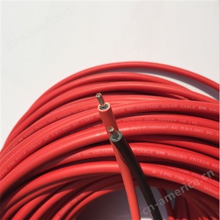 光伏发电专用电缆 光伏直流铜芯线 TUV光伏线 红黑光伏线 双支光伏线 光伏电缆