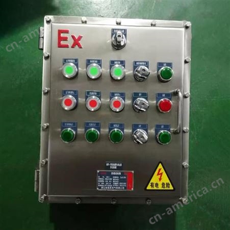 依客思 一拖二BXK防爆控制箱 ExdIIBT4防爆水泵阀箱钢板焊接材质