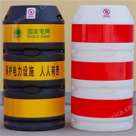达安 电线杆警示防护桶 1.2m路口防护警示防撞桶厂家现货