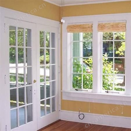莜歌厂家供应 中式复古风格铝合金门窗 仿古铝合金门窗 纱窗一体新中式门窗
