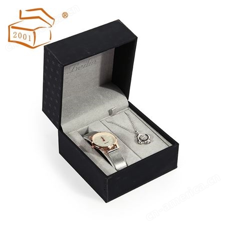 黑色饰品项链包装盒 厂家生产手表盒 手镯礼品盒