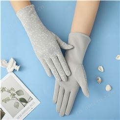 中长款碎花手套 长期供应 女士触屏手套 2021护手手套 夏季防晒手套