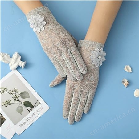 女士蕾丝手套 夏天韩版蕾丝手套 厂家供应 夏季蕾丝防晒手套 防滑女士手套