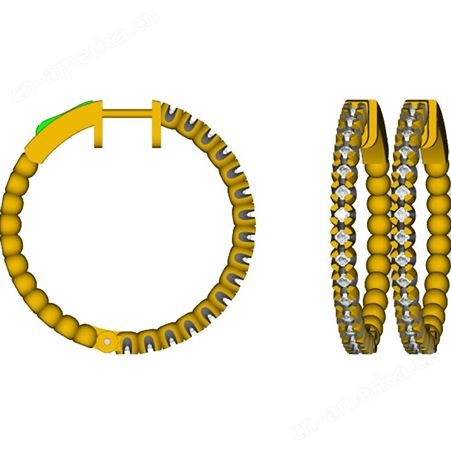 不锈钢耳环加工厂 欧美时尚大气镶嵌进口锆石 流行钛钢耳圈生产