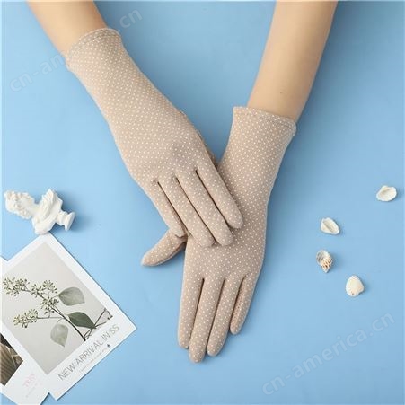 棉质波点手套 棉质触屏手套 来图来样加工 2021护手手套