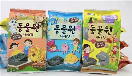 韩国批发海苔、团购价格、产品 鲜之园小动物乐园脆海苔