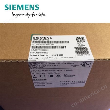 西门子6SL3210-5BB21-1UV0 V20变频器代理商