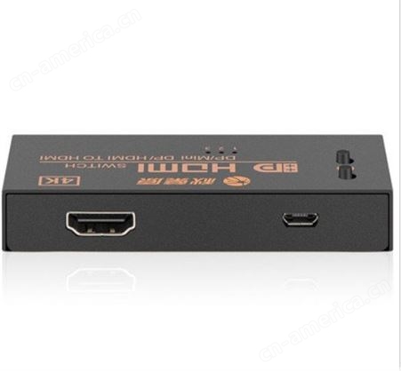 秋叶原 mini dp+双HDMI转HDMI三进一出转换器支持4K适用苹果电脑