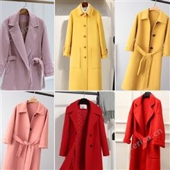韩版呢子大衣批发 便宜女装外套 双面尼大衣 呢子外套批发 中长款大衣