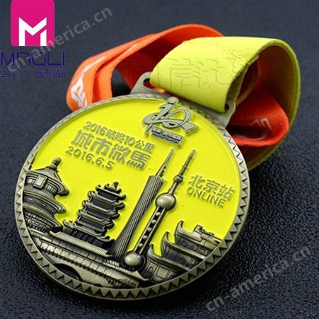 南京马拉松奖牌制作古铜色比赛奖牌定做公司周年纪念奖章