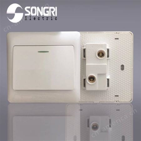 上海松日SONGR家装开关插座面板86型明暗装墙壁一开单双控单联开关