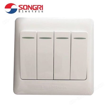投标预算常用86型上海松日SONGRI 暗装墙壁四开四联开关按钮 家装单双控