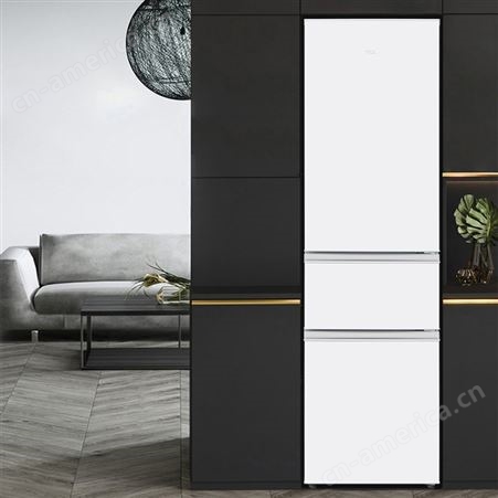 TCL家用200升三开门中型冰箱小户型超薄窄体冷冻柜白色的三门租房