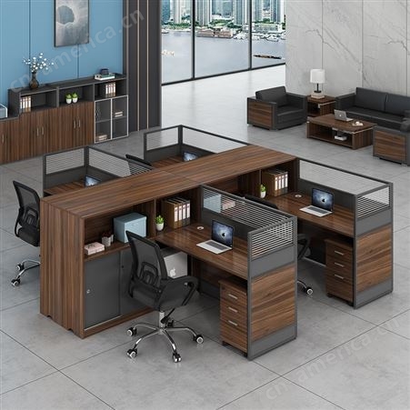 办公室办公桌职员桌椅组合简约现代屏风46人多位财务桌办公家具
