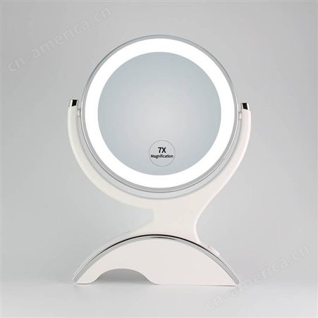 【厂家上新】镜宝明BM-1508 圆形双面LED台式化妆镜子 360度旋转 智能化妆镜