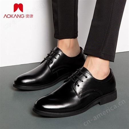 奥康 黑色男士皮鞋工鞋男生产厂家批发价格 正装皮鞋 Aokang shoes