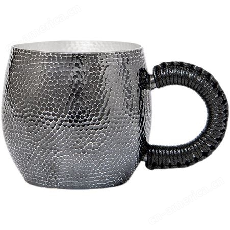 纯银办公杯咖啡杯 999锤纹足银水杯主人单杯商务礼品定制