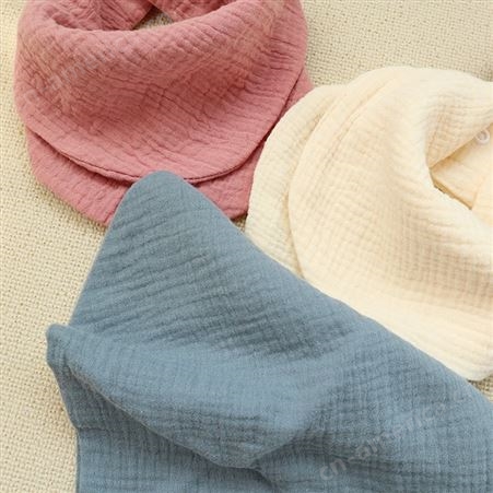 跨境 薄款纯棉三角巾 宝宝婴儿纱布口水巾