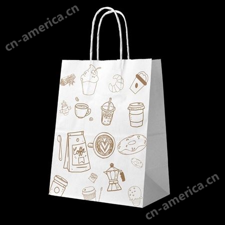 武汉手提袋牛皮纸袋奶茶袋印刷加印logo简约时尚奶茶牛皮纸袋外卖袋