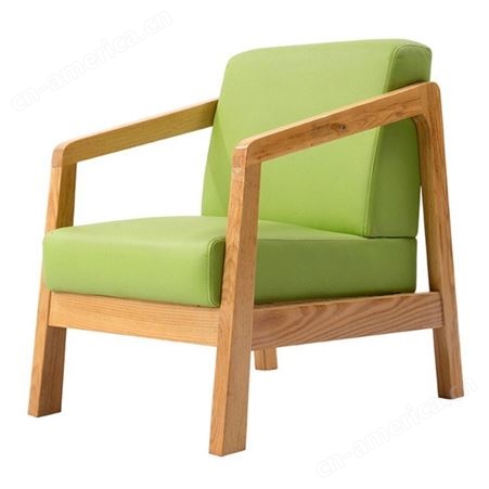 养老院实木单人沙发 适老化桌椅中匠福适老化家具