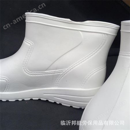 eva雨鞋低筒防水白色厨师雨鞋雨靴食品耐油耐酸碱泡沫雨鞋水鞋