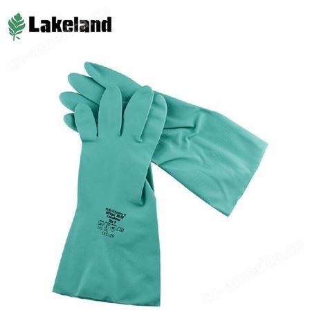 雷克兰Lakelａnd EN19F耐酸碱腐蚀防化有衬防滑 绿色耐油丁腈手套