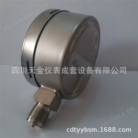 北京布莱迪压力表YTN100H全不锈钢耐震压力表螺纹M20*1.5径向安装