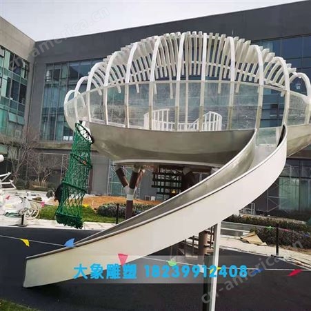 青岛不锈钢滑梯 不锈钢雕塑定制 景观雕塑厂家