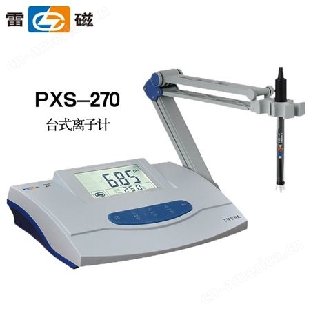 上海雷磁PXS-270台式离子浓度测定计LCD液晶离子计两点标定