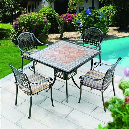 户外铸铝桌椅阳台组合套装欧式别墅室外庭院花园铁艺桌椅休闲家具