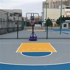 黄埔区篮球场画线 学校可移动式篮球架 标准