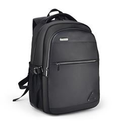 外交官时尚休闲织物双肩包黑色可定制LOGO大容量背包学生旅行包